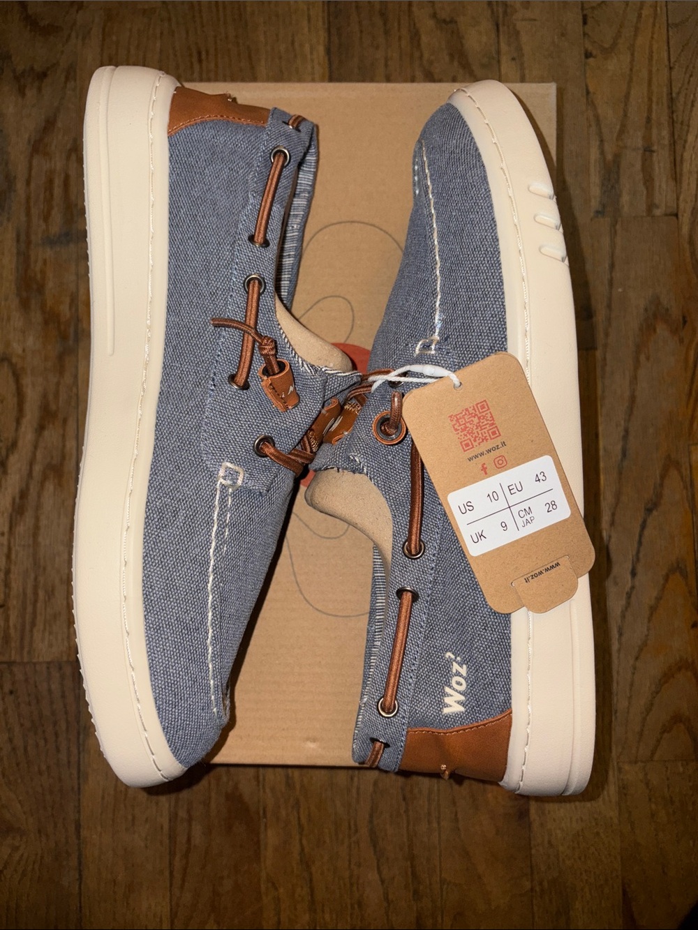 Woz? Casual Canvas Boat Shoes in Blue and Tan